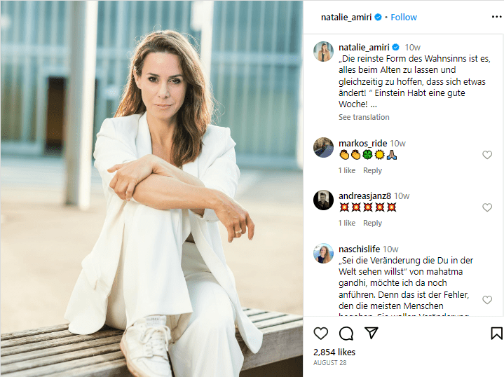 Natalie Amiri Eltern, Vermögen, Kinder, Alter, Größe, Partner