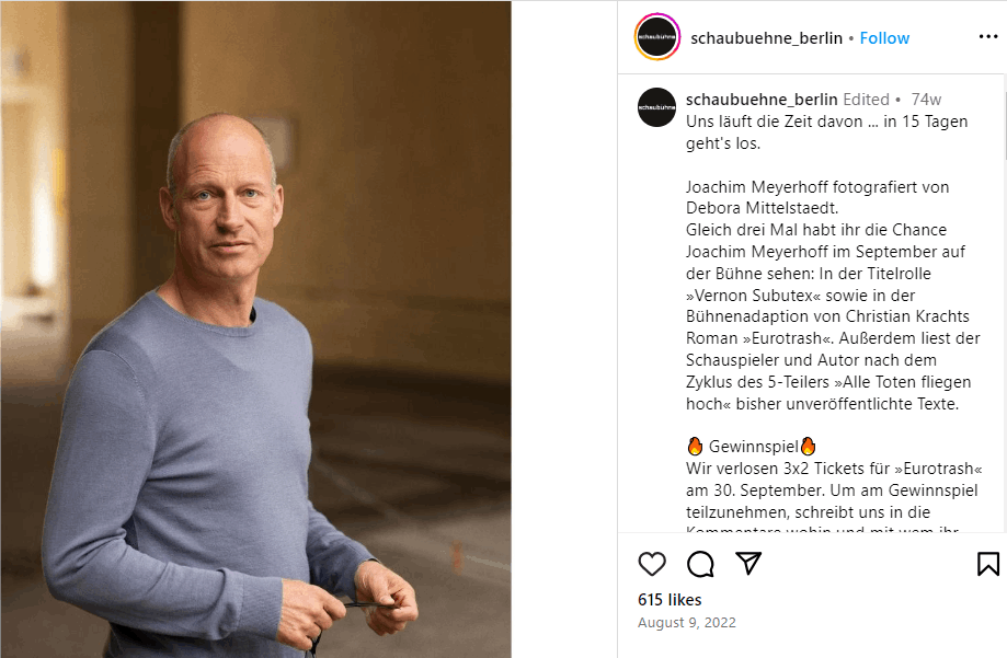 Joachim Meyerhoff Schlaganfall, Alter, Kinder, Eltern, Vermögen