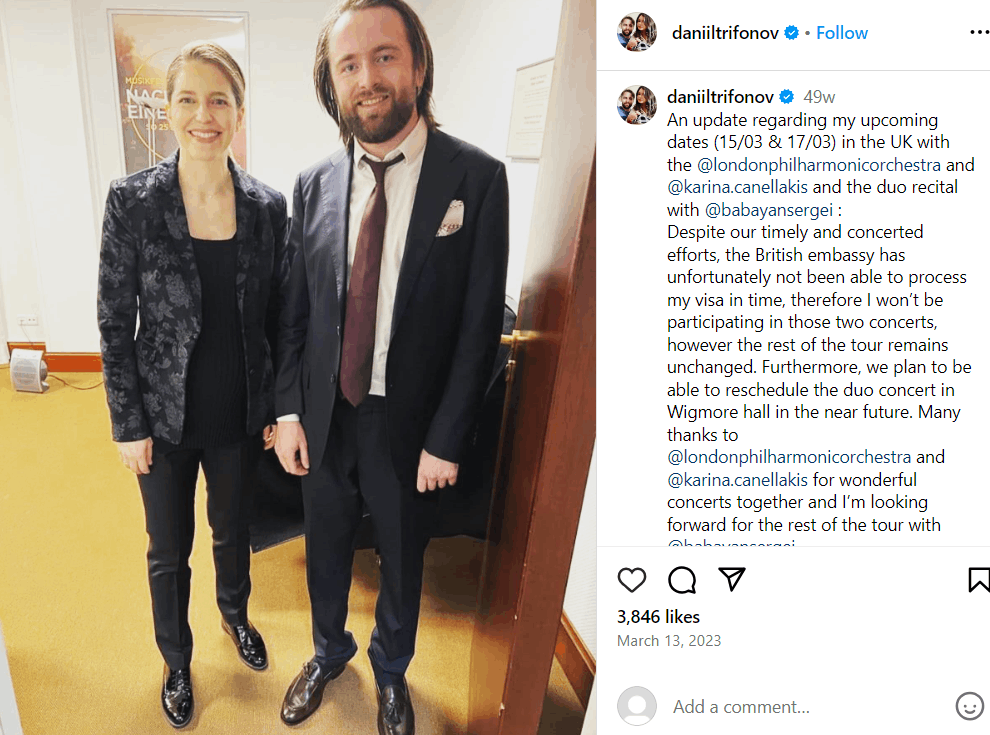 Daniil Trifonov Ehefrau