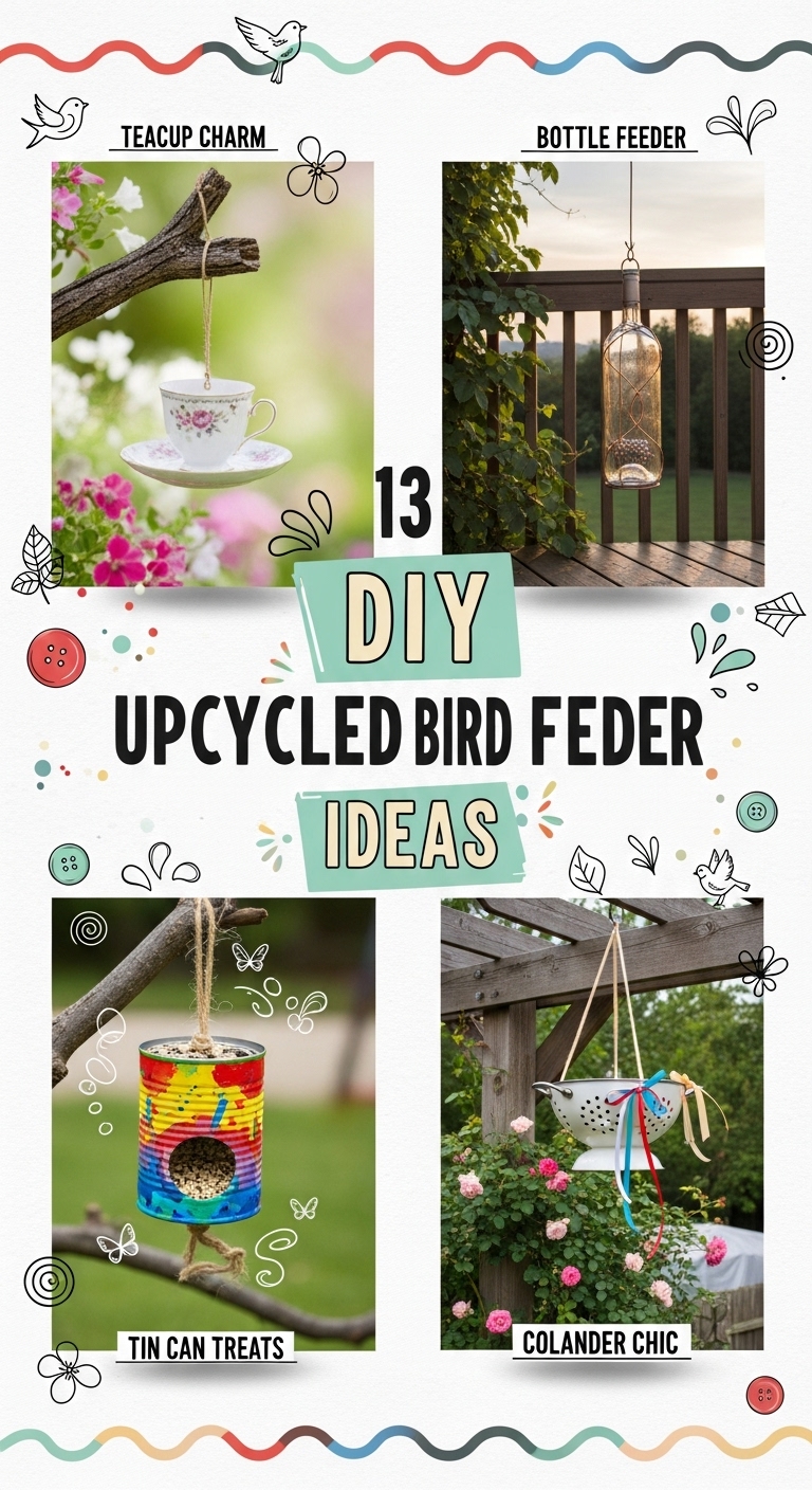 13 DIY Upcycled Bird Feeder Ideas