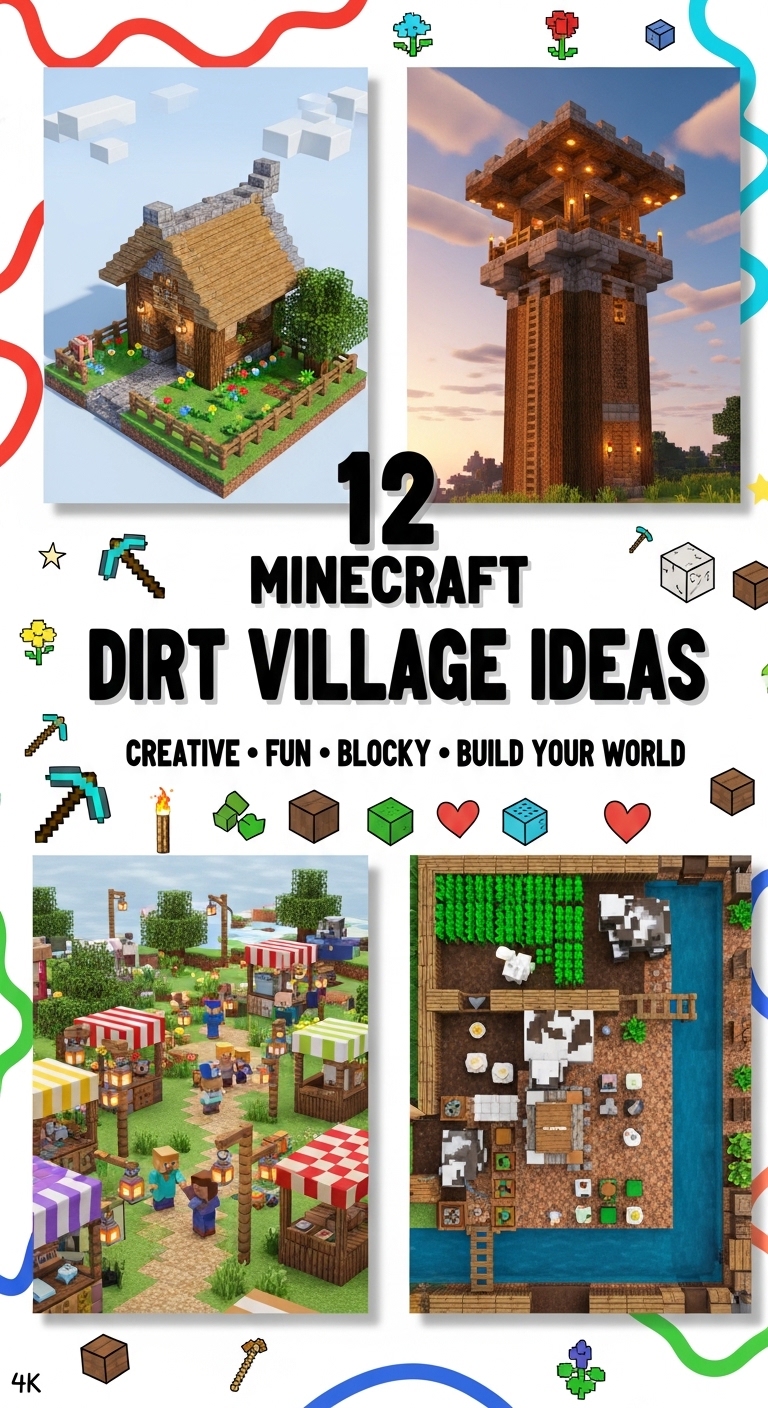 12 Minecraft Dirt Village Ideas