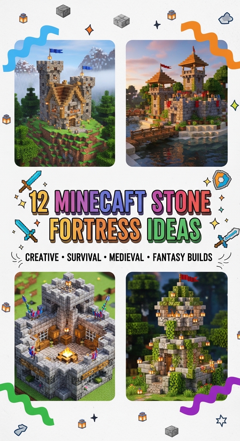12 Minecraft Small Stone Fortress Ideas